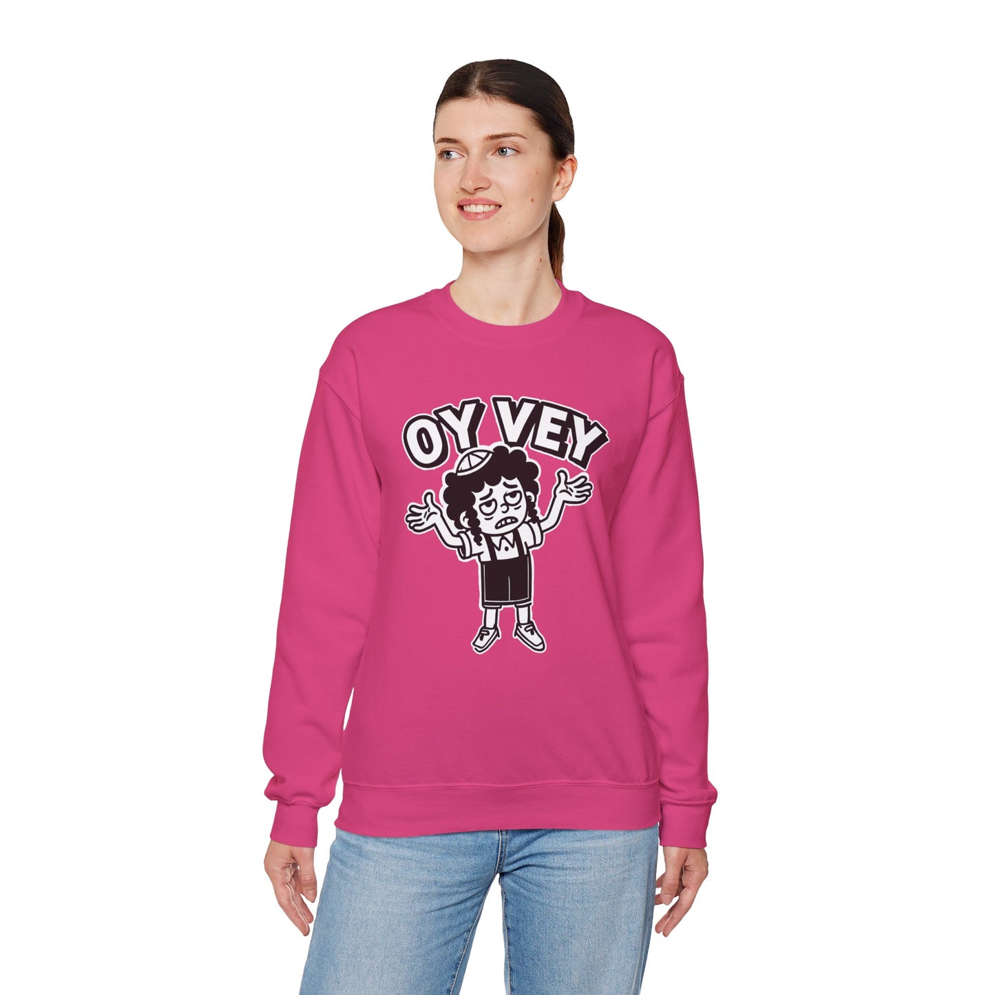 Oy Vey Tired Kid - Adult Sweatshirt Funny Gift for Food Lovers, Cozy Crewneck for Everyday Wear, Perfect for Holidays & Casual Events