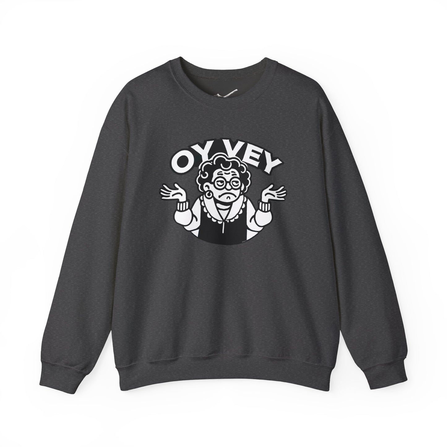 Oy Vey All Day - Granny Shrug Sweater Funny Gift for Food Lovers, Cozy Crewneck for Everyday Wear, Perfect for Holidays & Casual Events