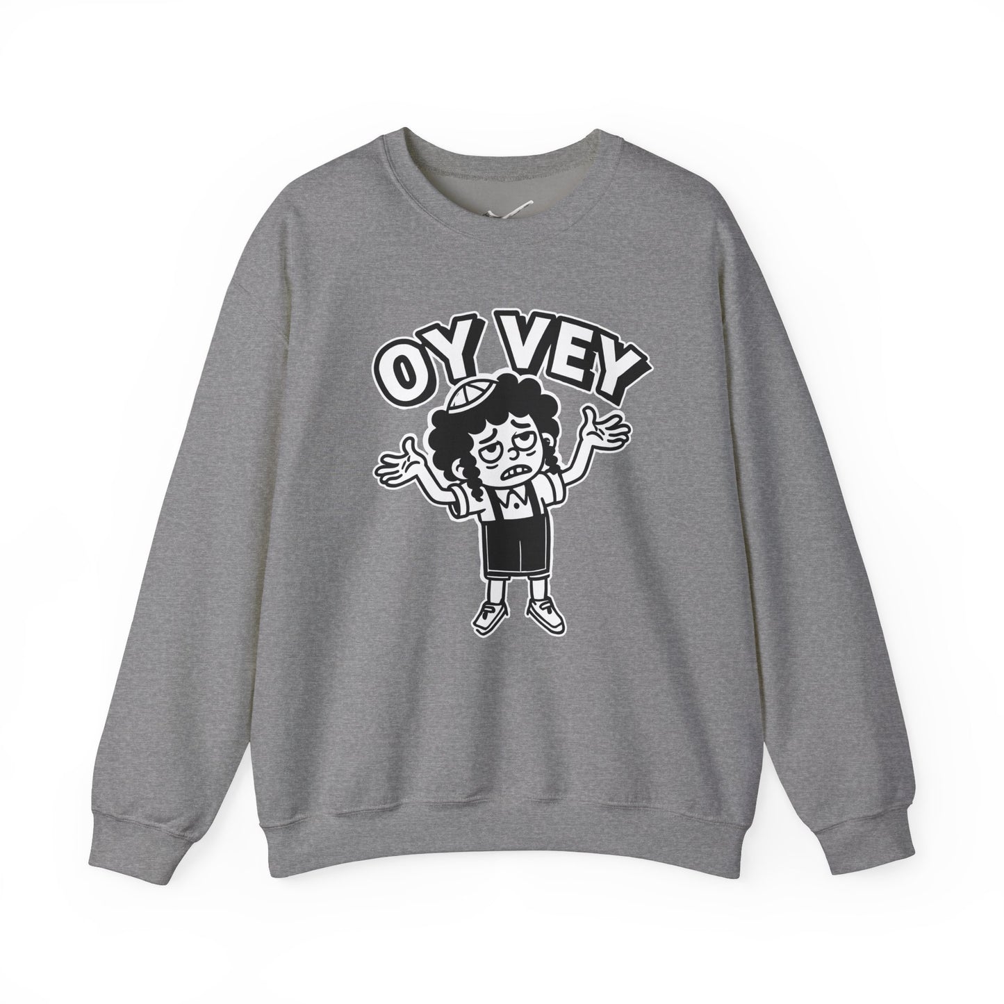 Oy Vey Tired Kid - Adult Sweatshirt Funny Gift for Food Lovers, Cozy Crewneck for Everyday Wear, Perfect for Holidays & Casual Events