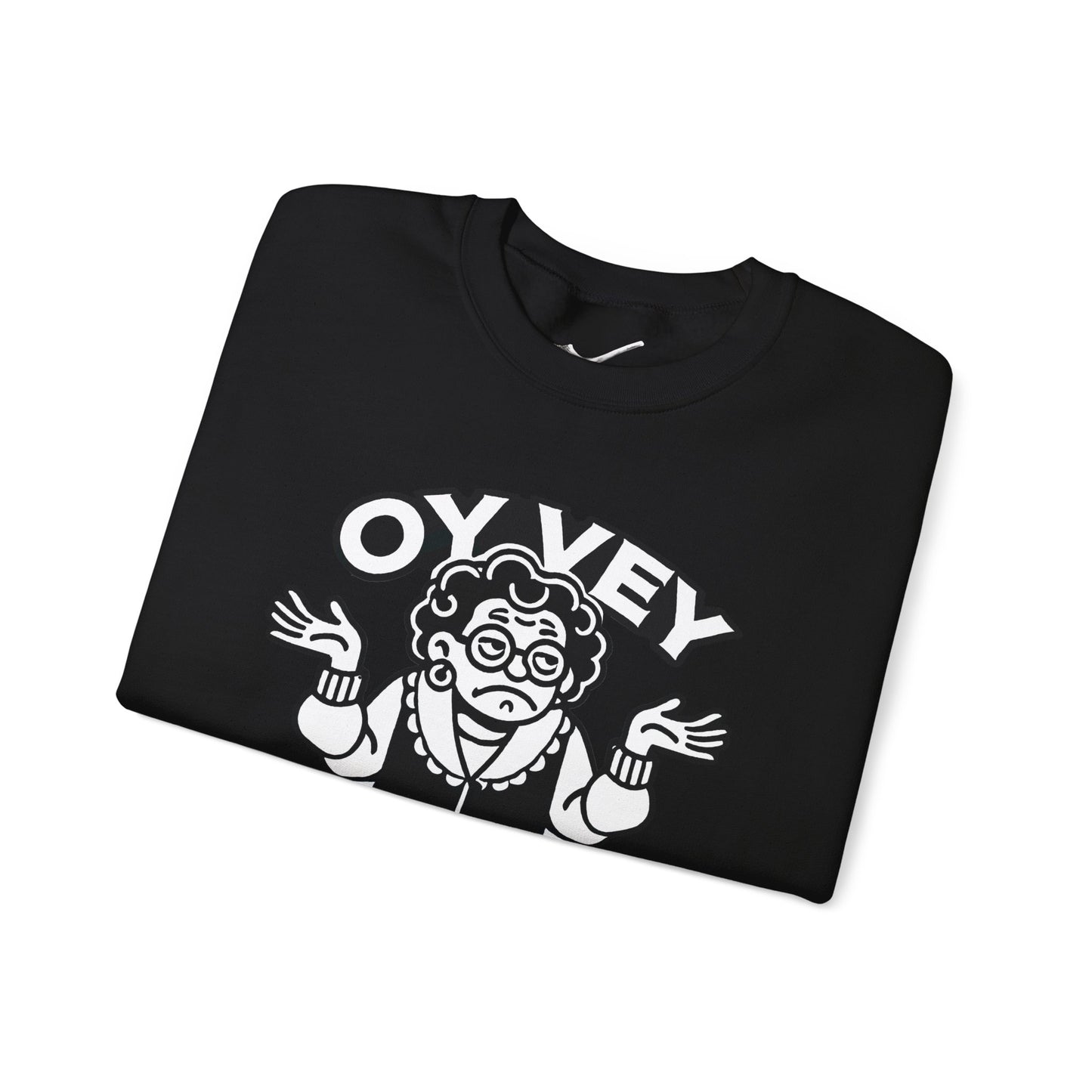 Oy Vey All Day - Granny Shrug Sweater Funny Gift for Food Lovers, Cozy Crewneck for Everyday Wear, Perfect for Holidays & Casual Events
