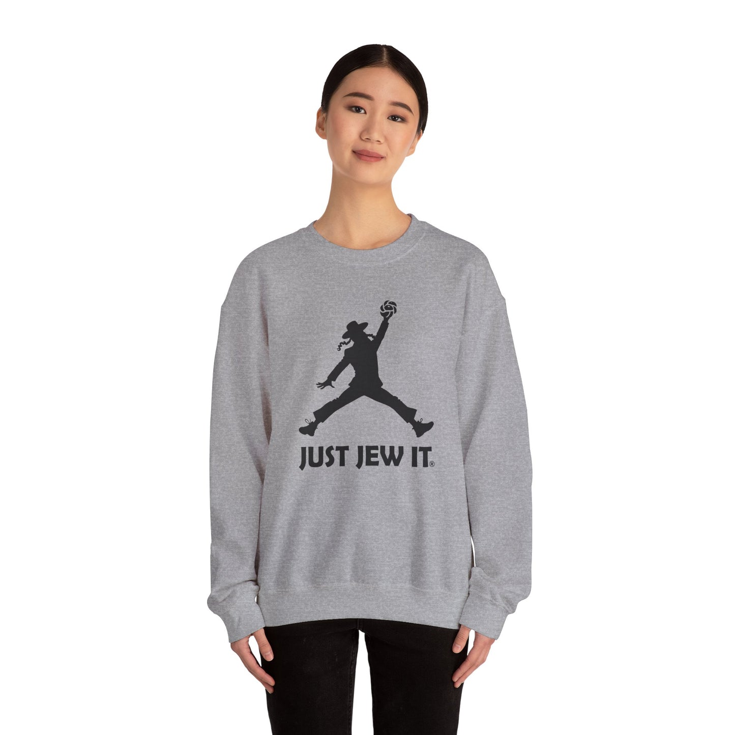 Just Jew It® - Unisex Crewneck Sweatshirt, Comfortable Sweatshirt for Casual Wear, Unique Gift for Jewish Holidays, Sports Apparel, Trendy