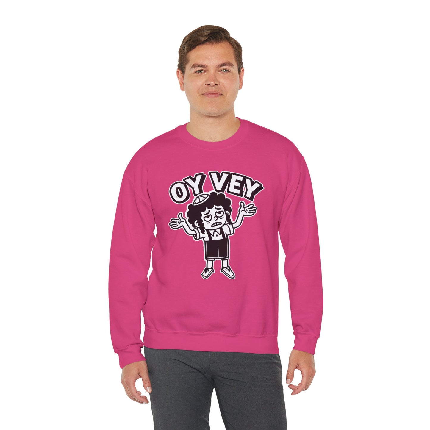 Oy Vey Tired Kid - Adult Sweatshirt Funny Gift for Food Lovers, Cozy Crewneck for Everyday Wear, Perfect for Holidays & Casual Events