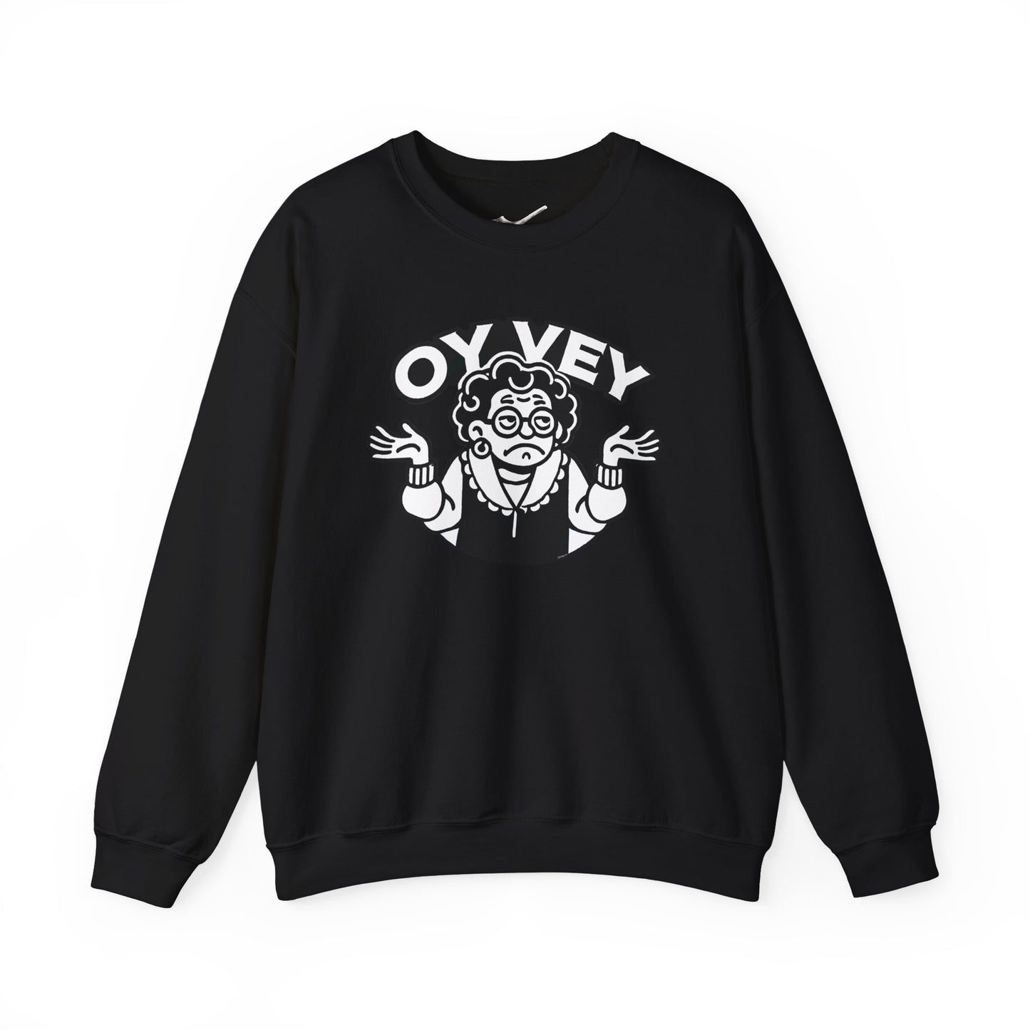 Oy Vey All Day - Granny Shrug Sweater Funny Gift for Food Lovers, Cozy Crewneck for Everyday Wear, Perfect for Holidays & Casual Events