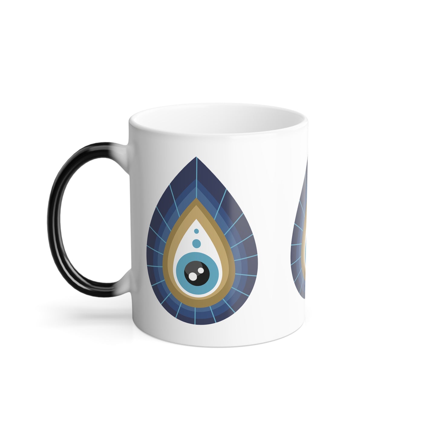 Color Changing Mug.  Evil Eye Protection Coffee Cup.  Good Luck Charm Mug, Heat Sensitive Cup, Unique Gift for Spiritual Friend.